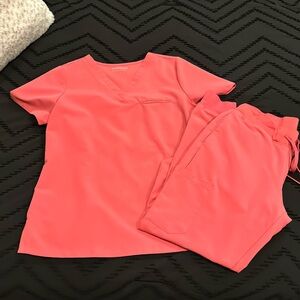 Mandala Pink Rose Jogger Scrub Set Size Small